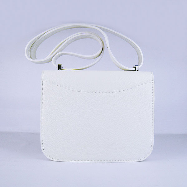 7A Hermes Oxhide Leather Message Bag White H017 - Click Image to Close